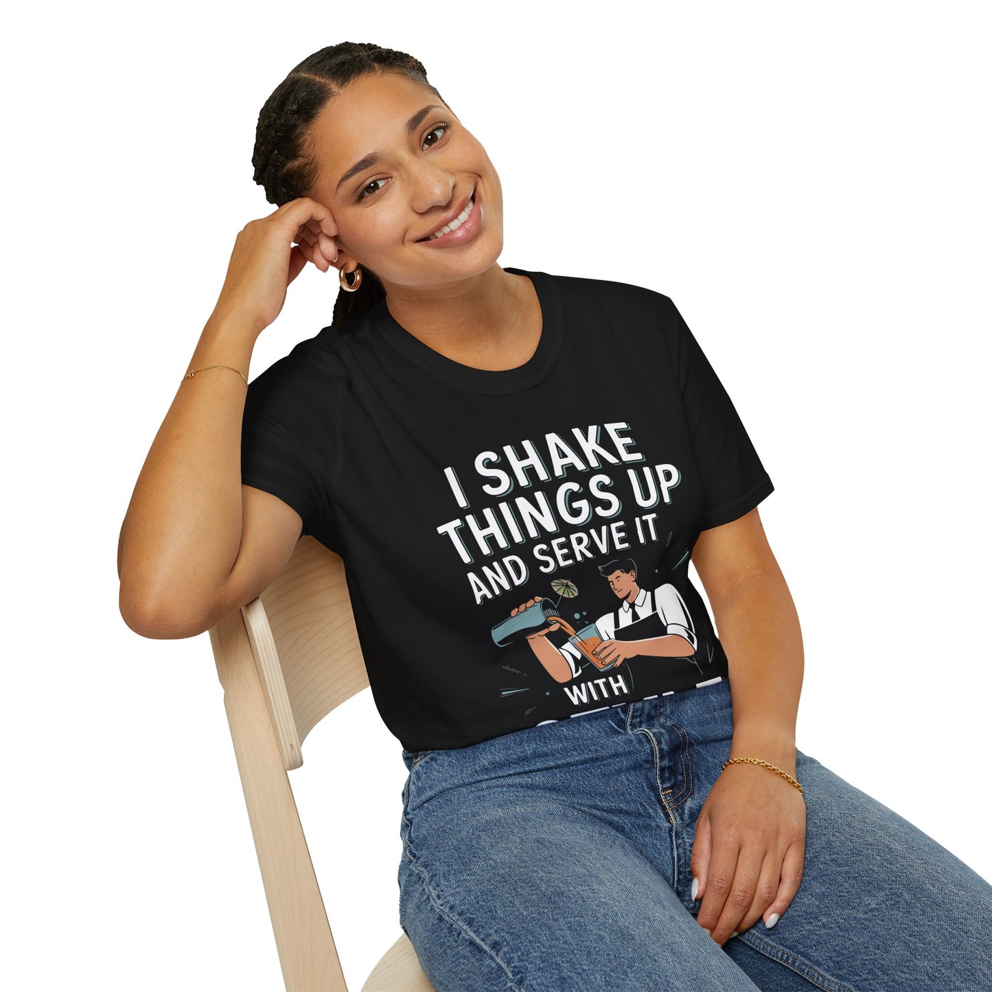 "I Shake Things Up and Serve It with Style" Softstyle T-Shirt