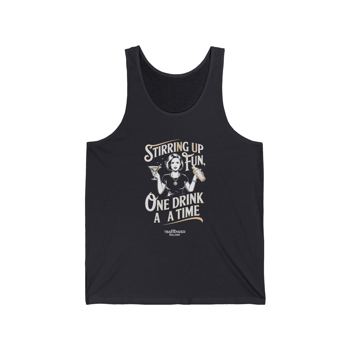 "Stirring up fun one drink at a time" Men’s Bartender Tank Top