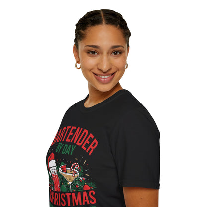 "Bartender by Day, Christmas Hero by Night" Unisex Softstyle T-Shirt