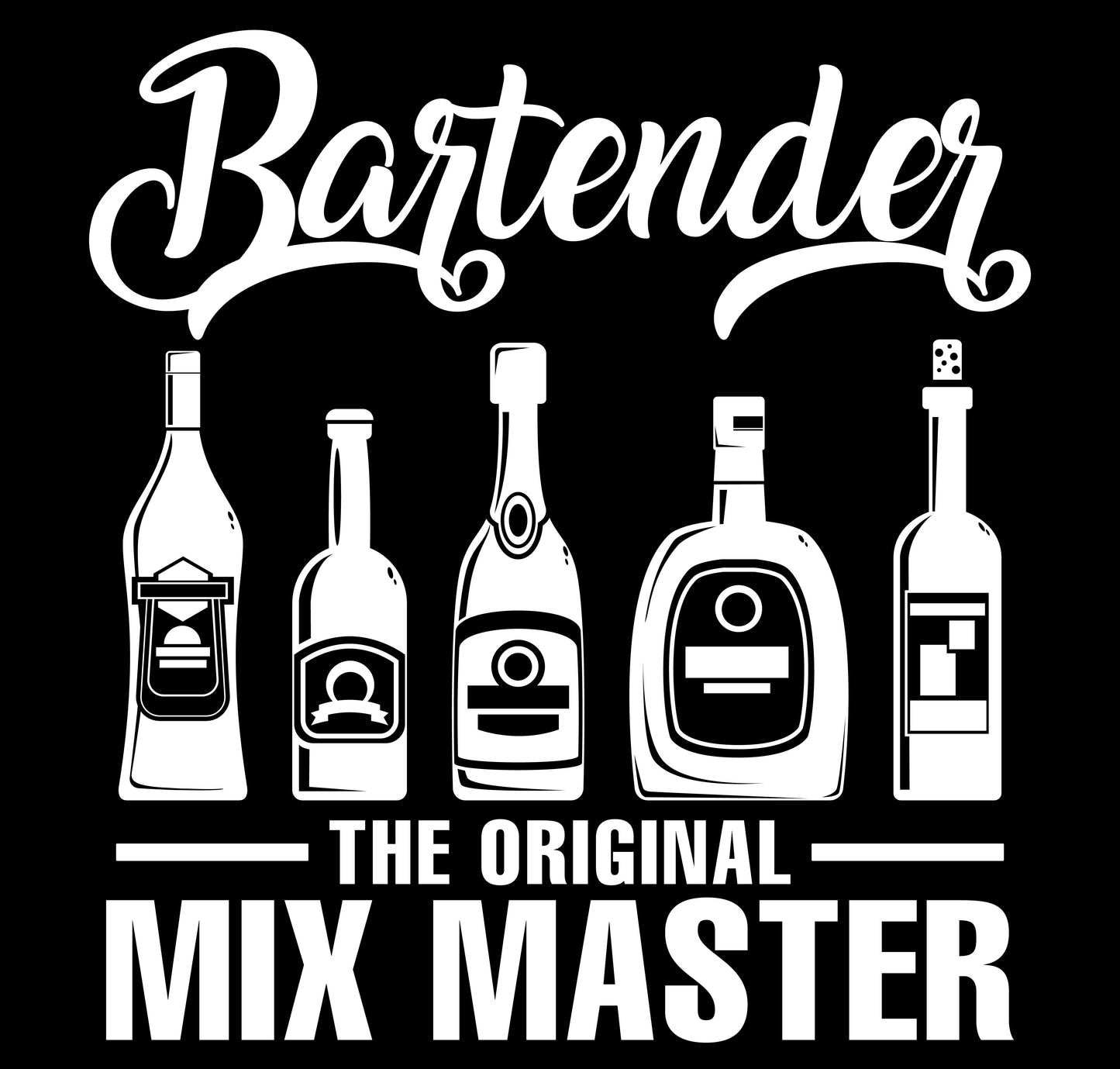 "Bartender the Original Mix Master" Black Glossy Mug