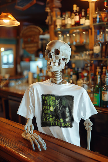 "Casting Spells with Every Pour, Serving Magic by the Glass" Softstyle T-Shirt