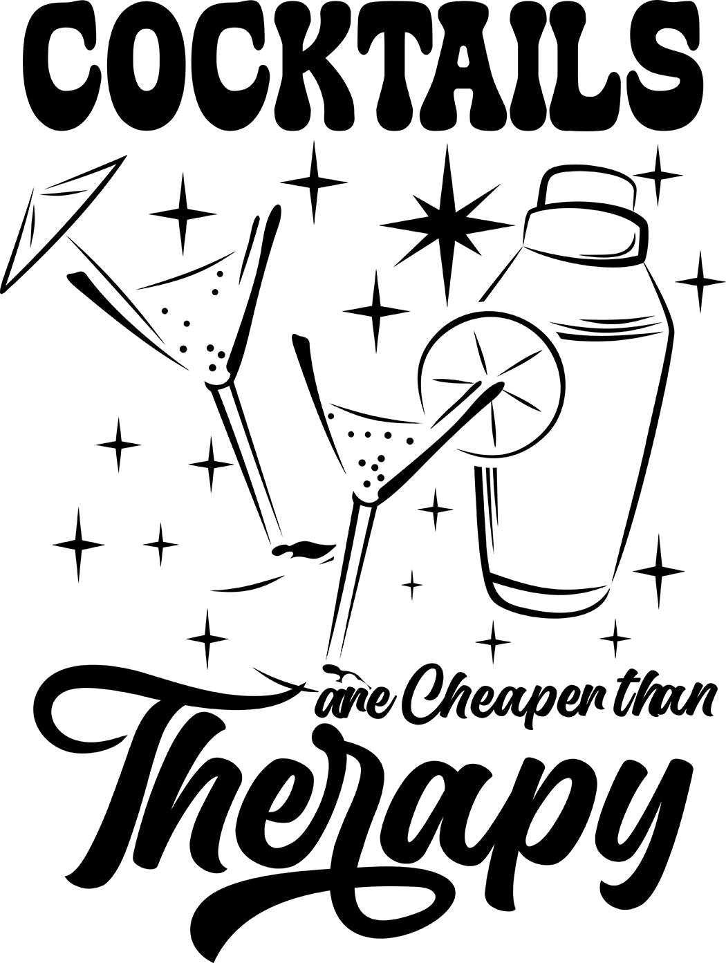 "Cocktails are Cheaper than Therapy" Men's Bartender Tee