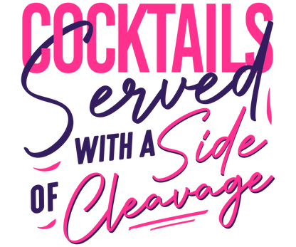 "Cocktails Served with a Side of Cleavage" Bartender T-shirt