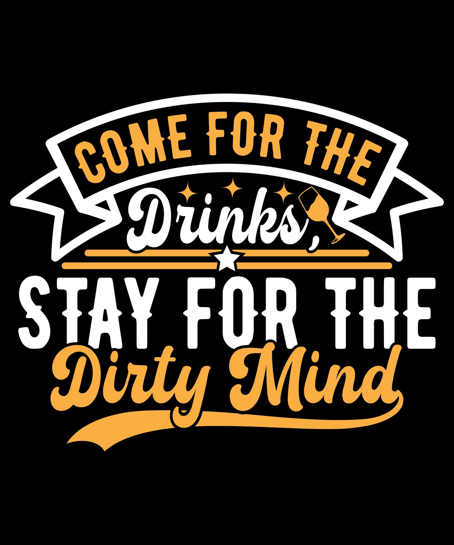 "Come for the Drinks Stay for the Dirty Mind" Women's Bartender Tee