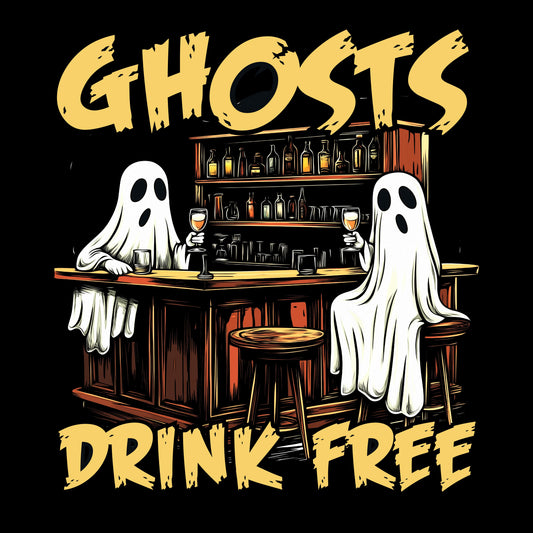 “Ghosts Drink Free” Halloween Bartender Tee