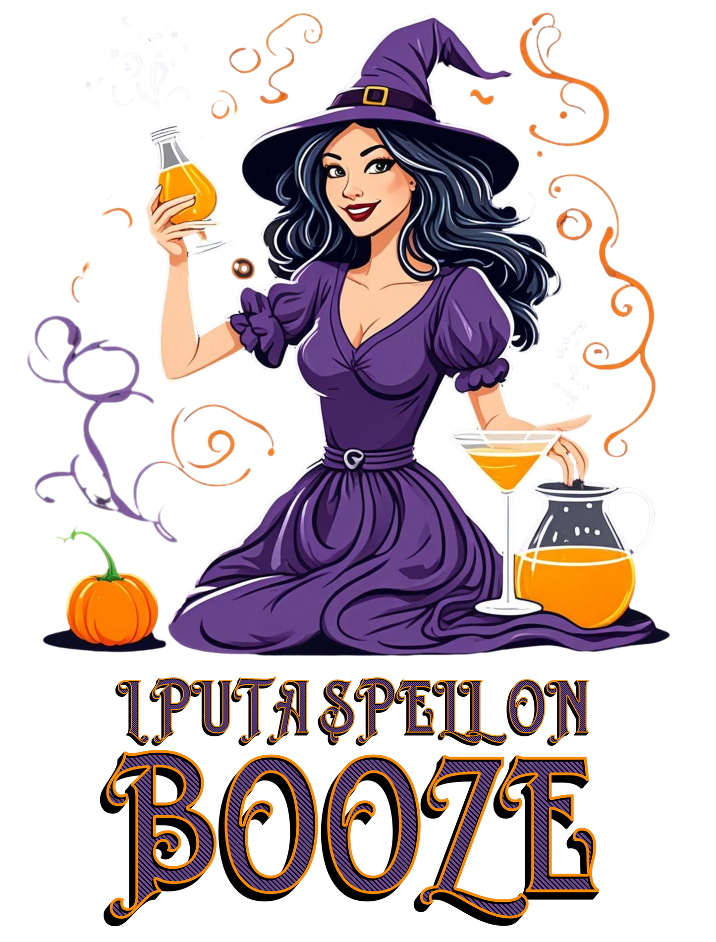 "I Put a Spell on Booze" Halloween Bartender Tee