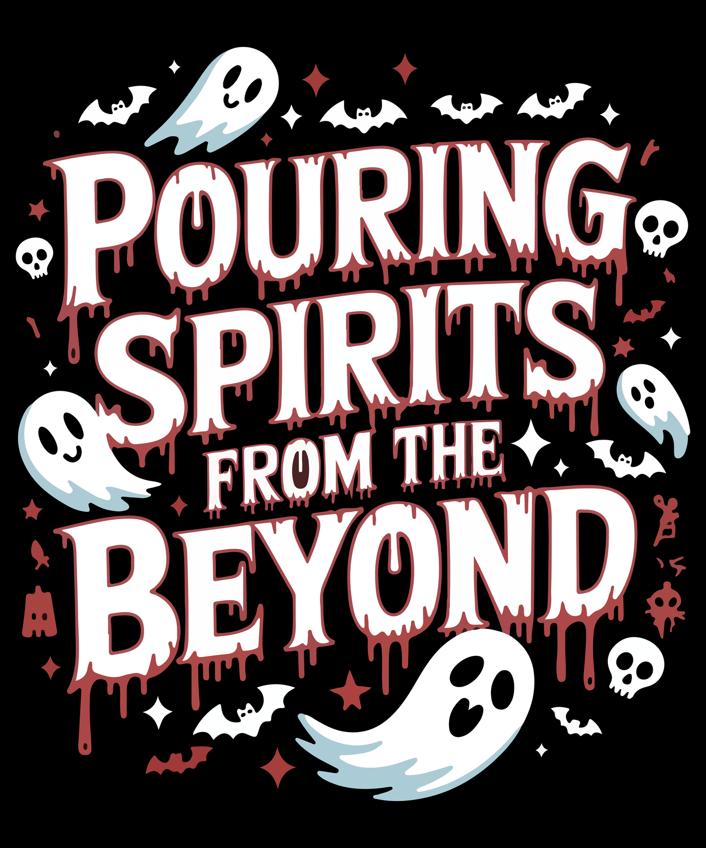 "Pouring Spirits from the Beyond" Bartender Halloween Tee