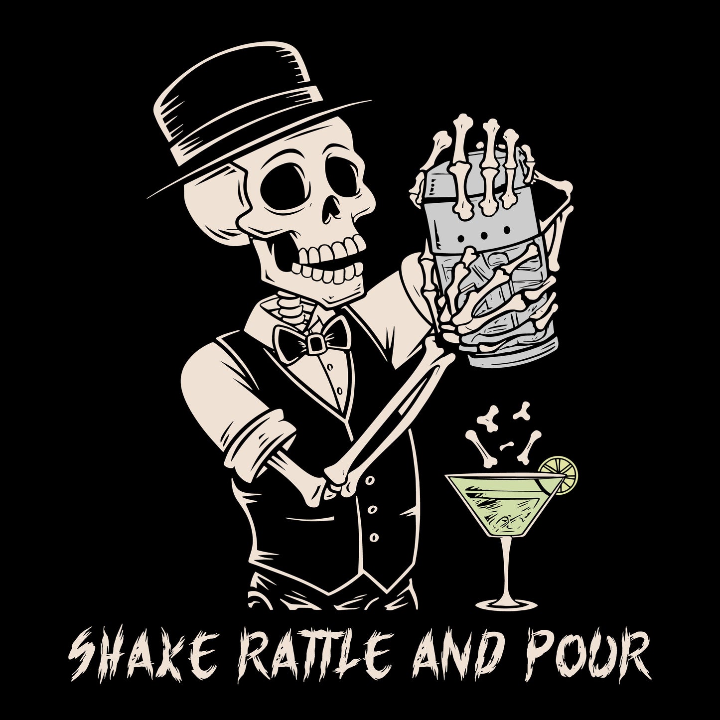 "Shake, Rattle, and Pour" Bartender Halloween Tee