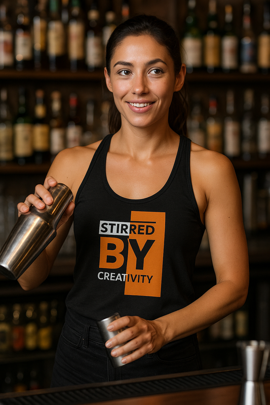 "Stirred by Creativity" Women's Bartender Tank