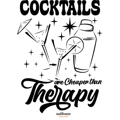 "Cocktails are Cheaper than Therapy" Men's Bartender Tee