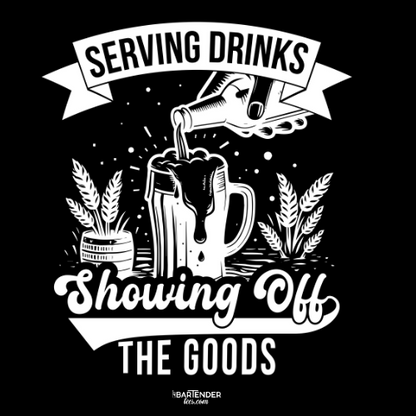 "Serving Drinks, Showing Off the Goods" Unisex Softstyle T-Shirt