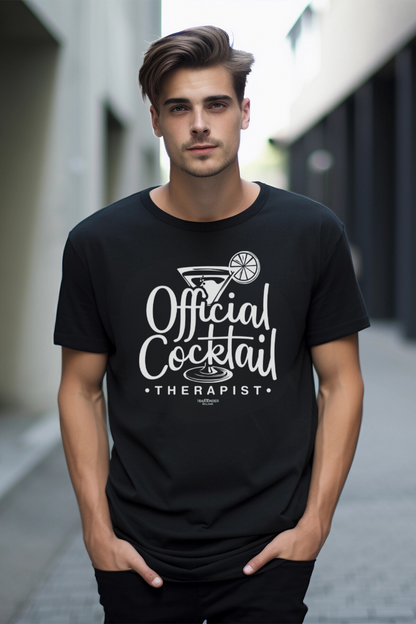 "Official Cocktail Therapist" Men's Bartender Tee