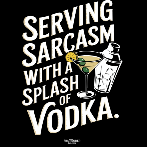 "Serving Sarcasm with a Splash of Vodka" Unisex Softstyle T-Shirt