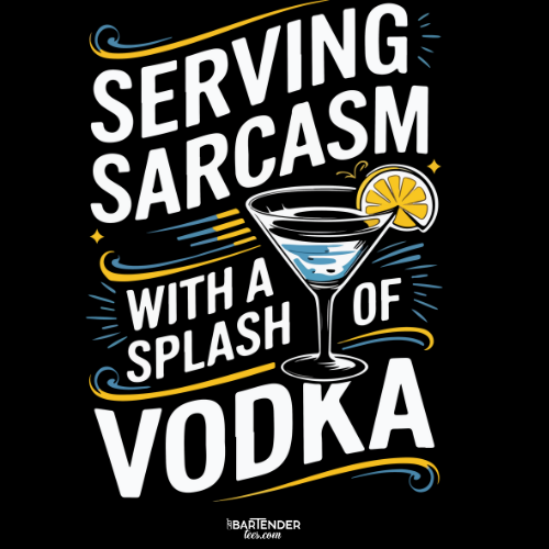 "Serving Sarcasm with a Splash of Vodka" Unisex Softstyle T-Shirt