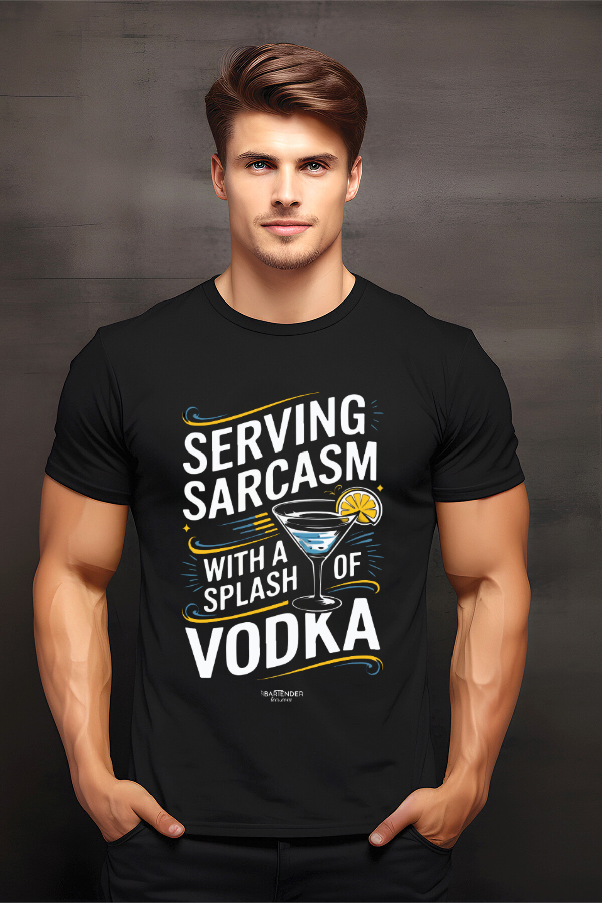 "Serving Sarcasm with a Splash of Vodka" Unisex Softstyle T-Shirt