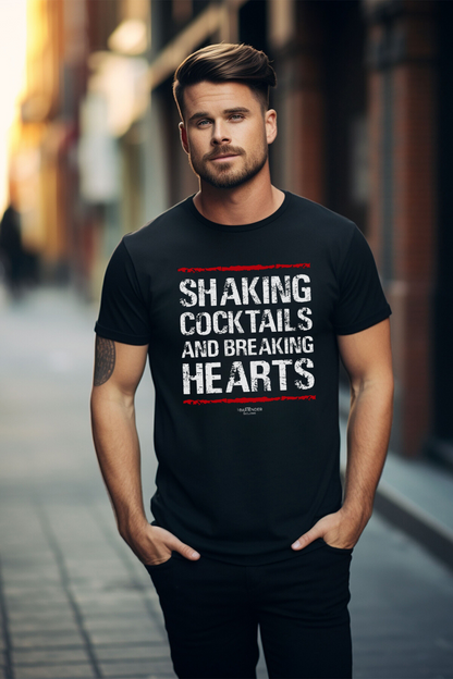 "Shaking Cocktails and Breaking Hearts" Men's Bartender Tee