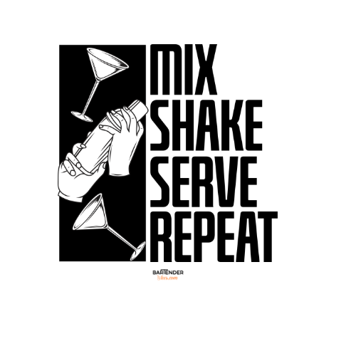 "Mix Shake Serve Repeat" Men's Bartender Tee