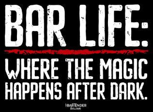 "Bar Life Where the Magic Happens After Dark" Men's Bartender Tee