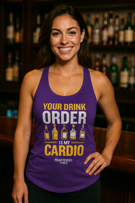 "Your Drink Order is my Cardio" Women's Ideal Racerback Tank