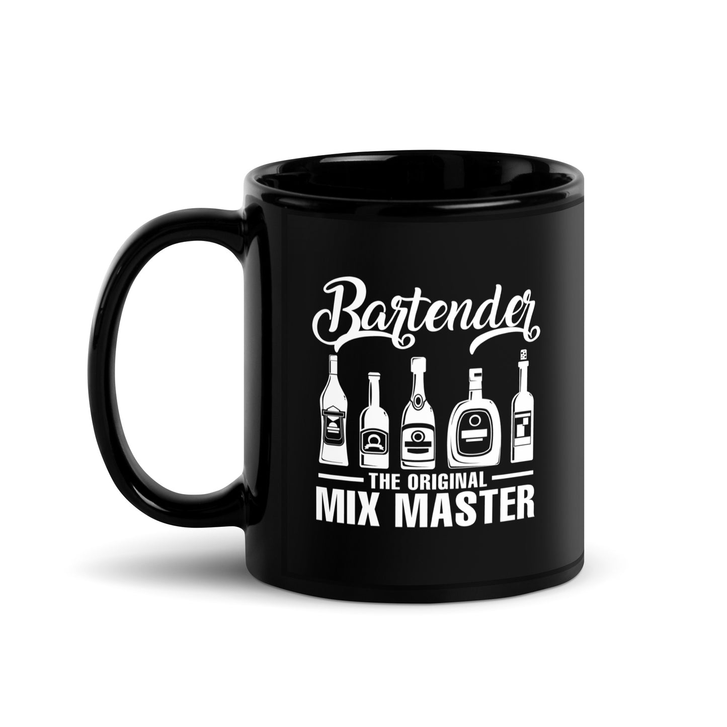 "Bartender the Original Mix Master" Black Glossy Mug