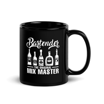 "Bartender the Original Mix Master" Black Glossy Mug