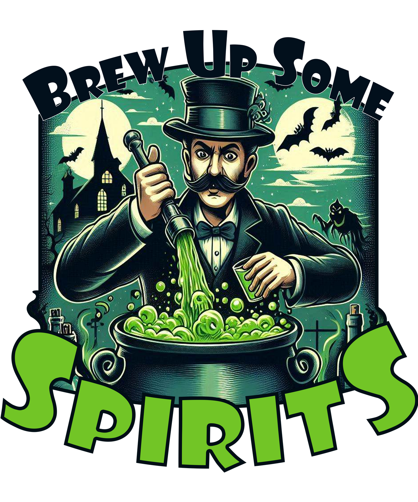 "Brew Up Some Spirits" Halloween Bartender Tee