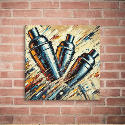 "Shake It Up" 30" x 30" Bartender Canvas Art