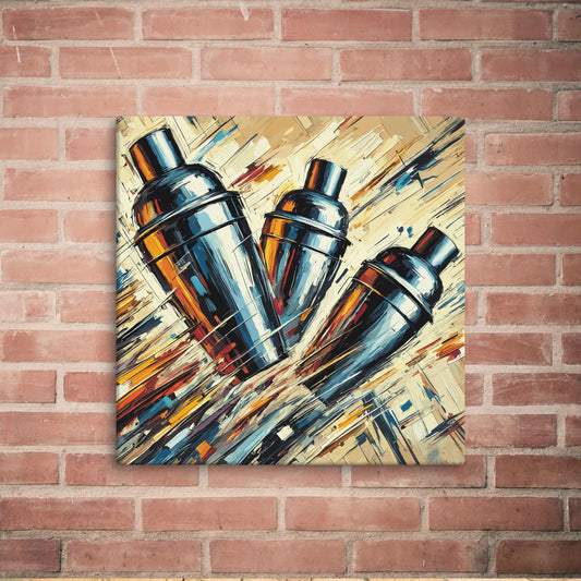 "Shake It Up" 30" x 30" Bartender Canvas Art