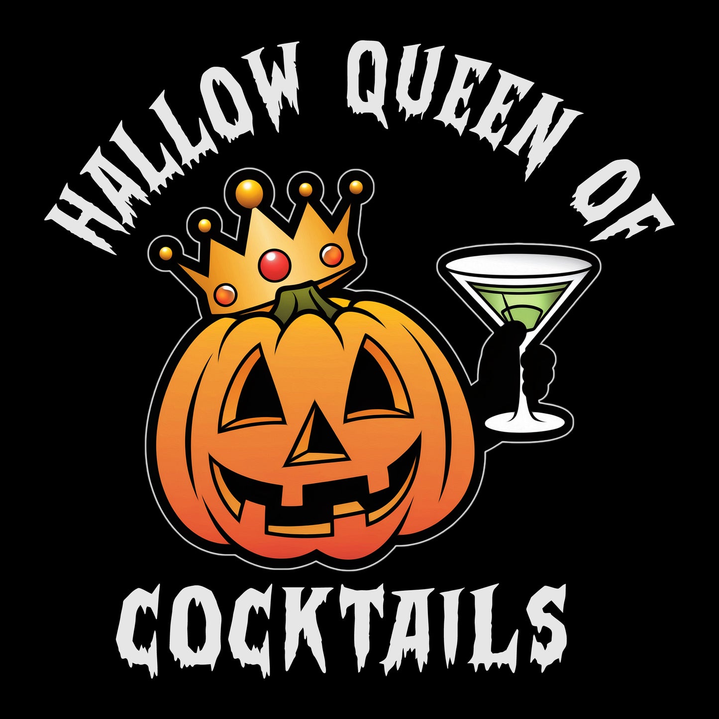 "Hallow Queen of Cocktails" Halloween Bartender Tee