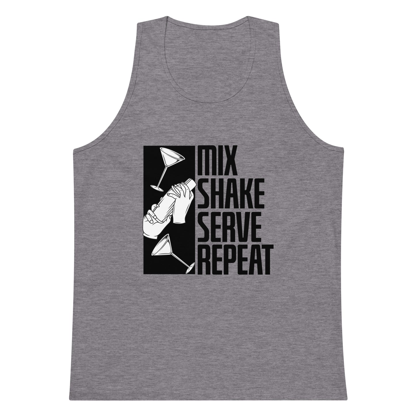 "Mix Shake Serve Repeat" Men's Bartender Tank