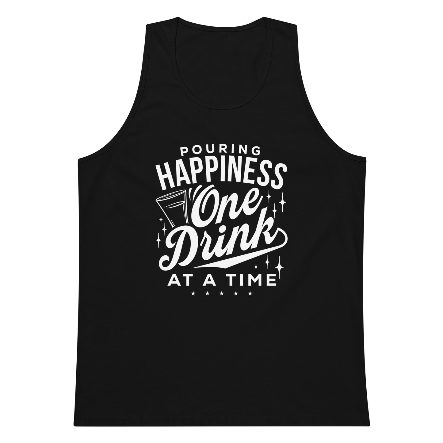 "Pouring Happiness One Drink at a Time" Men's Bartender Tank