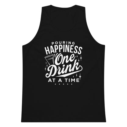 "Pouring Happiness One Drink at a Time" Men's Bartender Tank