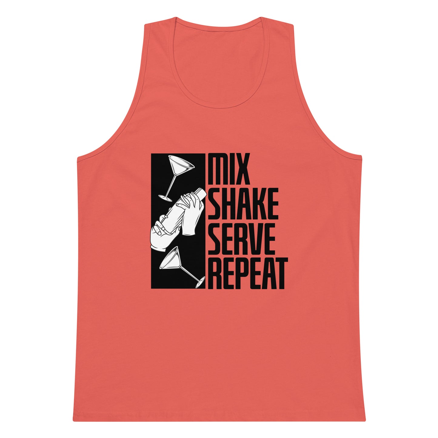 "Mix Shake Serve Repeat" Men's Bartender Tank