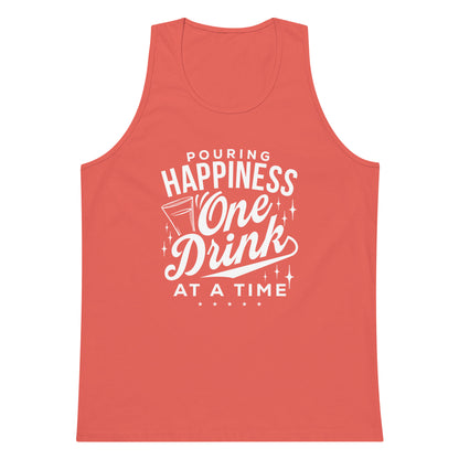 "Pouring Happiness One Drink at a Time" Men's Bartender Tank