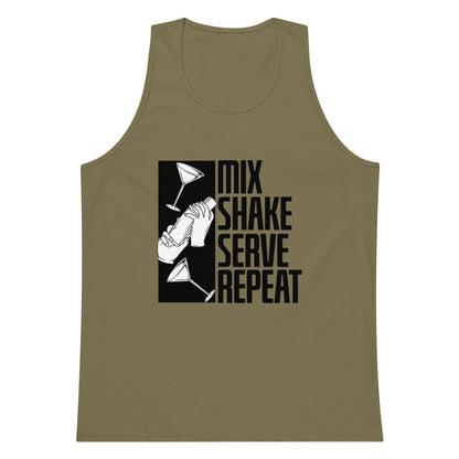 "Mix Shake Serve Repeat" Men's Bartender Tank