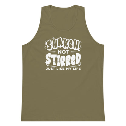 "Shaken Not Stirred Just Like My Life" Men's Barttender Tank