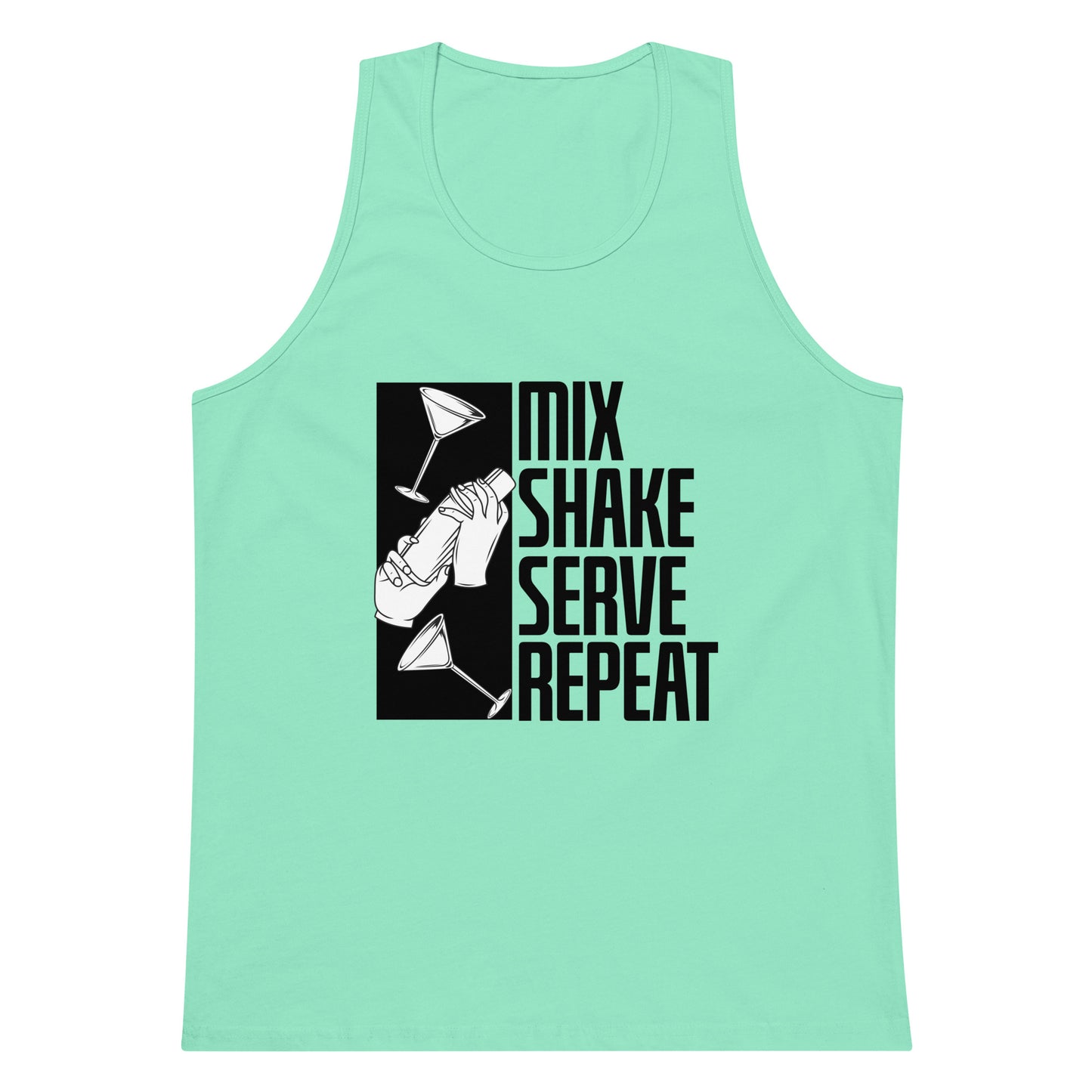 "Mix Shake Serve Repeat" Men's Bartender Tank