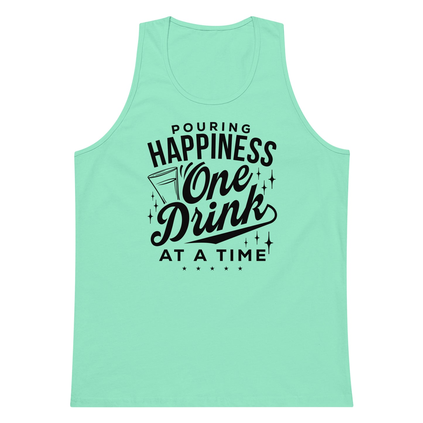 "Pouring Happiness One Drink at a Time" Men's Bartender Tank