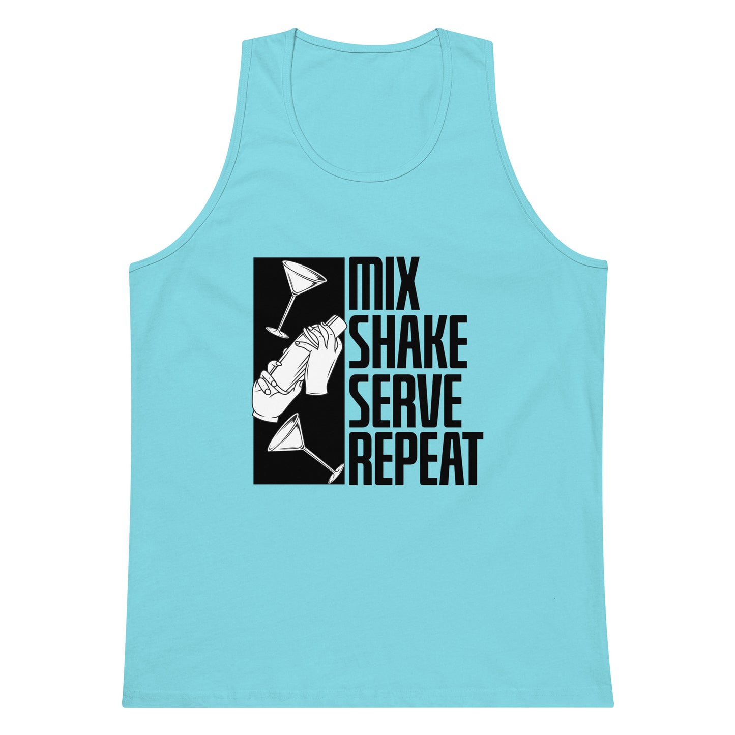 "Mix Shake Serve Repeat" Men's Bartender Tank