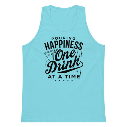 "Pouring Happiness One Drink at a Time" Men's Bartender Tank