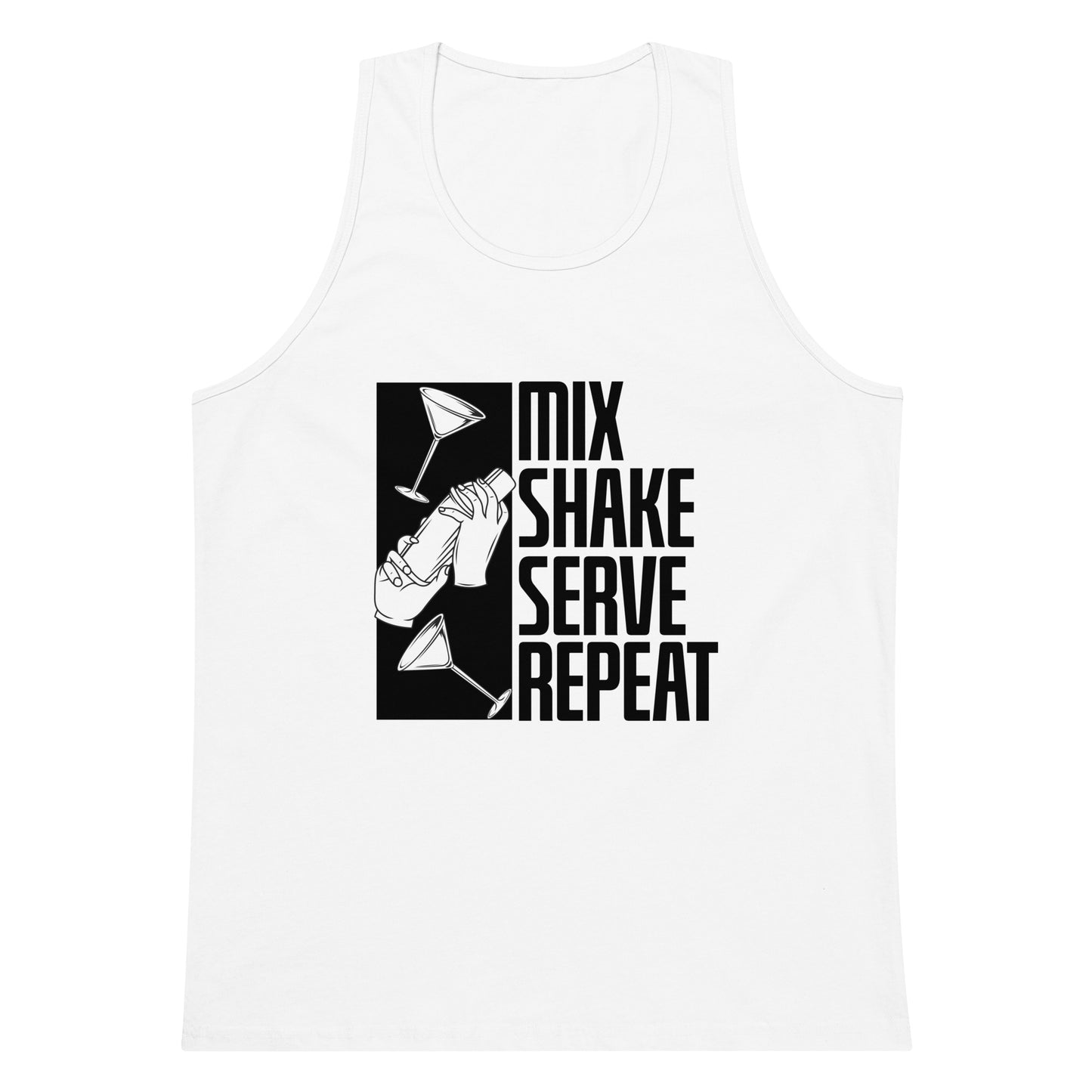 "Mix Shake Serve Repeat" Men's Bartender Tank