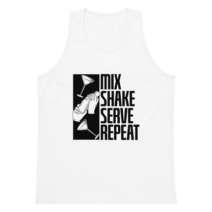 "Mix Shake Serve Repeat" Men's Bartender Tank