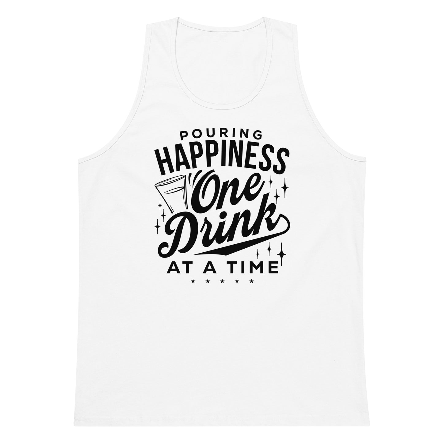 "Pouring Happiness One Drink at a Time" Men's Bartender Tank