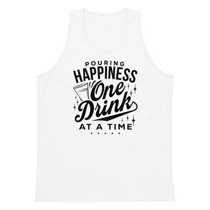 "Pouring Happiness One Drink at a Time" Men's Bartender Tank