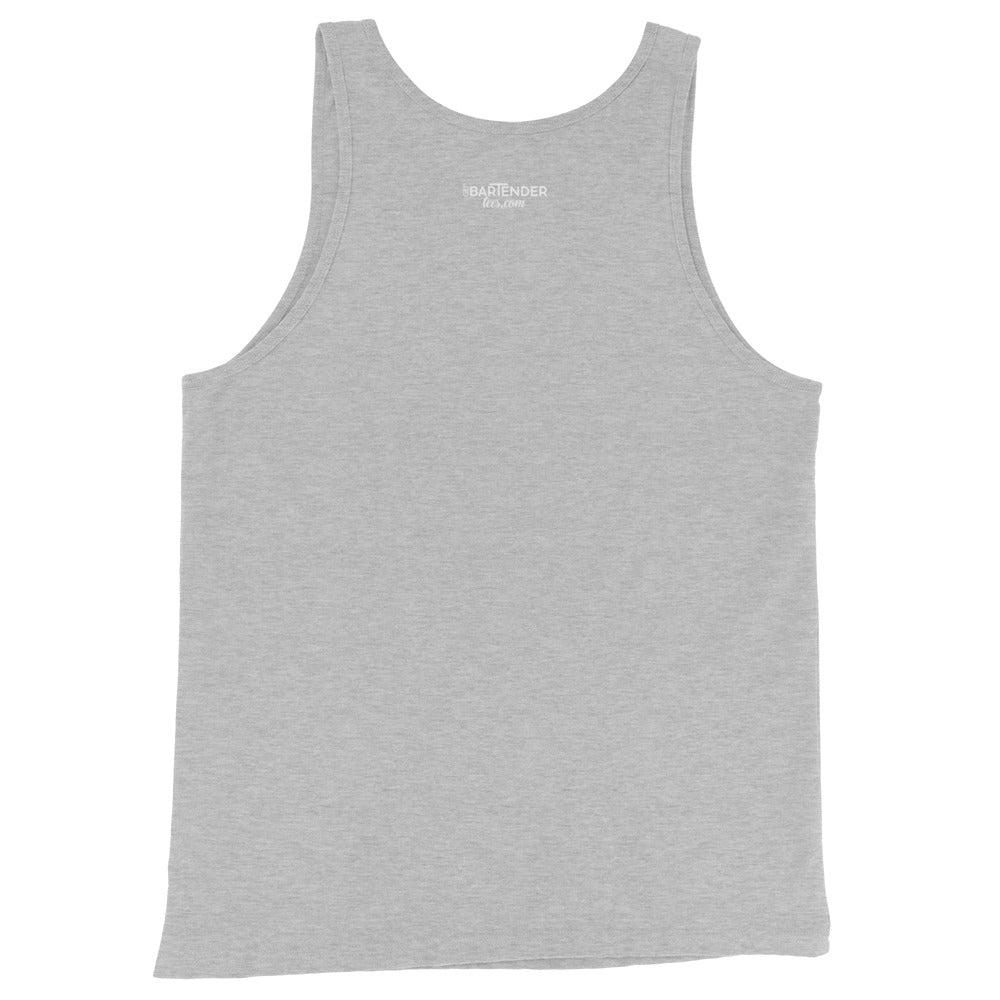 "I Serve Drinks and Looks that Kill" Men's Bartender Tank