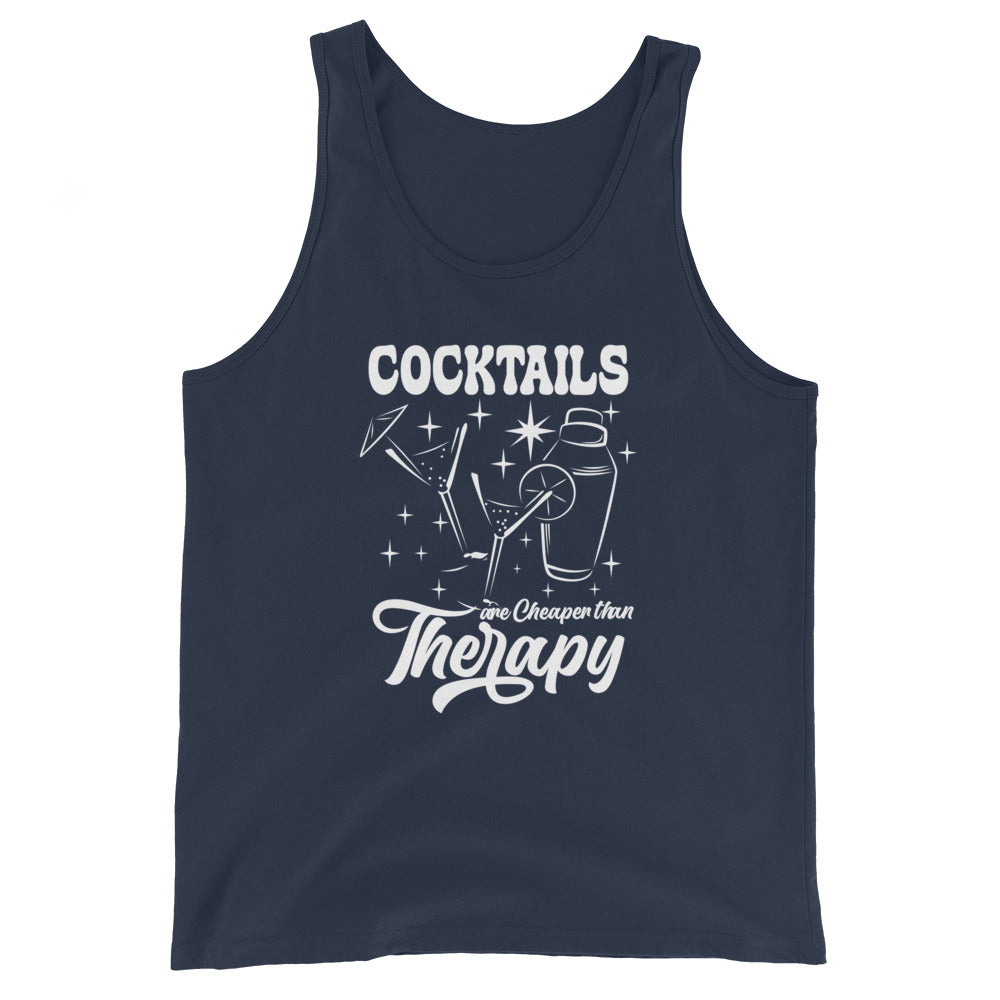 "Cocktails are Cheaper than Therapy" Men's Bartender Tank