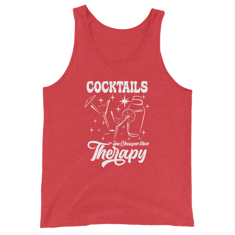 "Cocktails are Cheaper than Therapy" Men's Bartender Tank