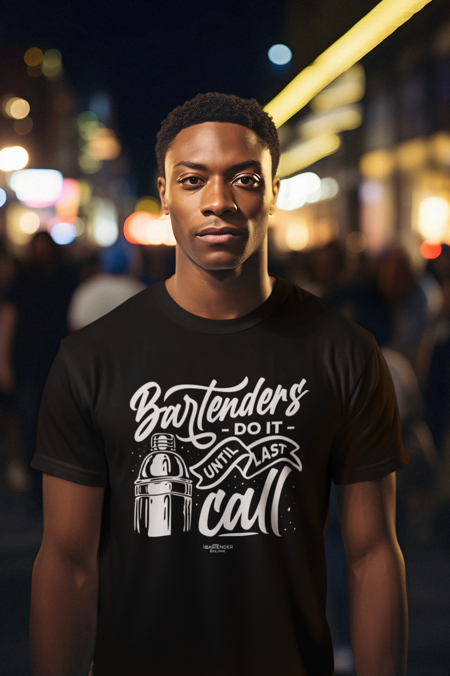 "Bartenders do it Until Last Call" Men's Bartender Tee