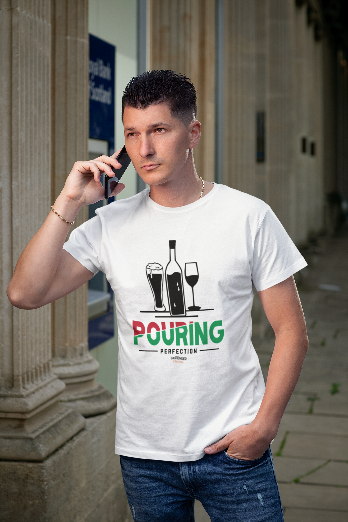 "Pouring Perfection" Men's Bartender Tee