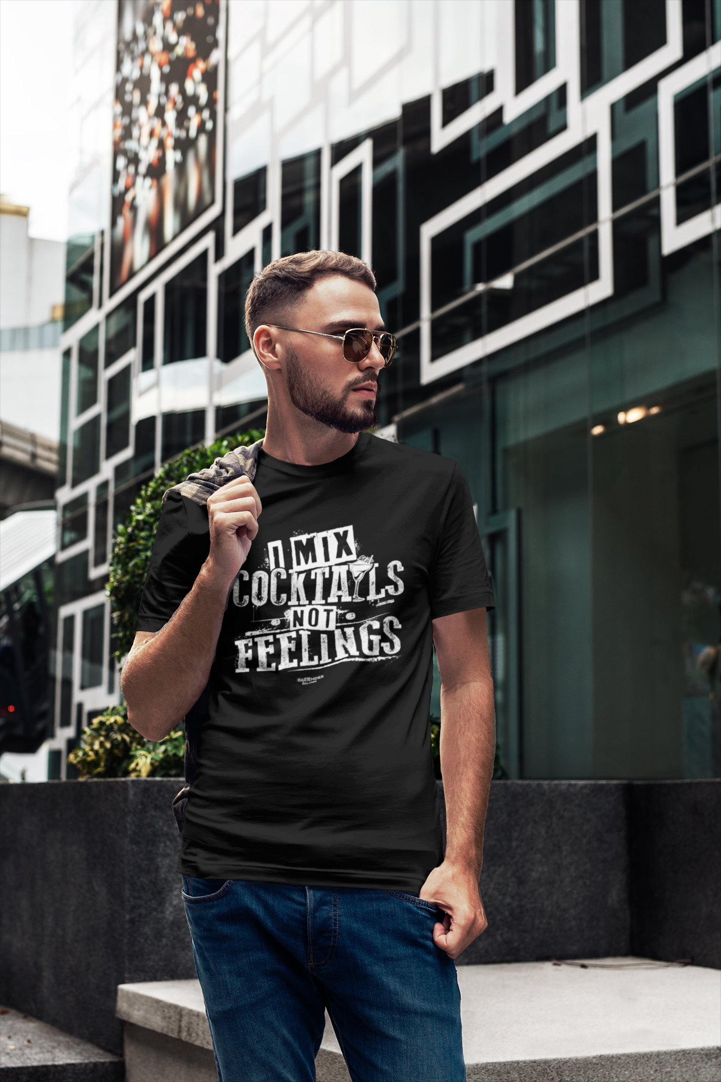 "I Mix Cocktails, Not Feelings" Bartender Tee